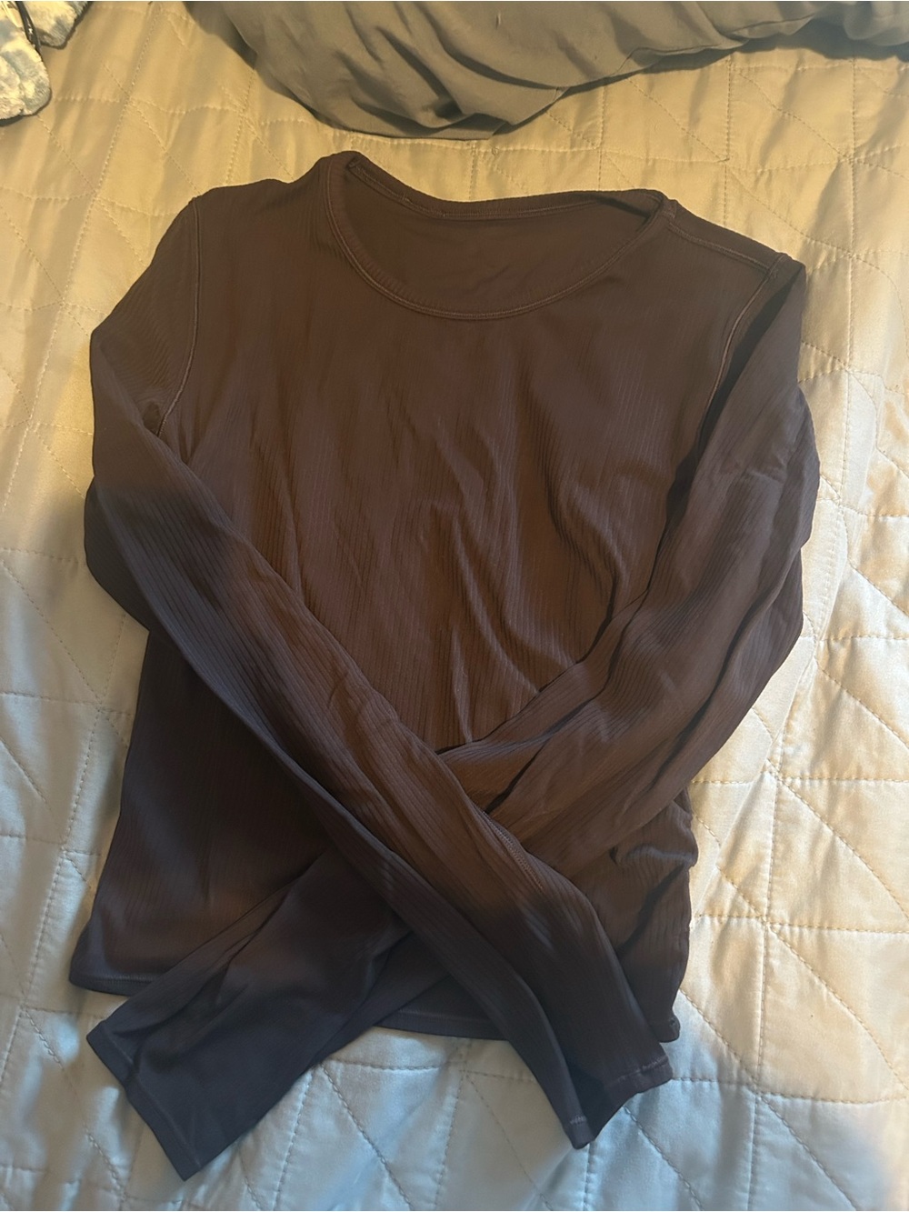 Lululemon all it takes Ribbed Long Sleeve Top in Deep Brown